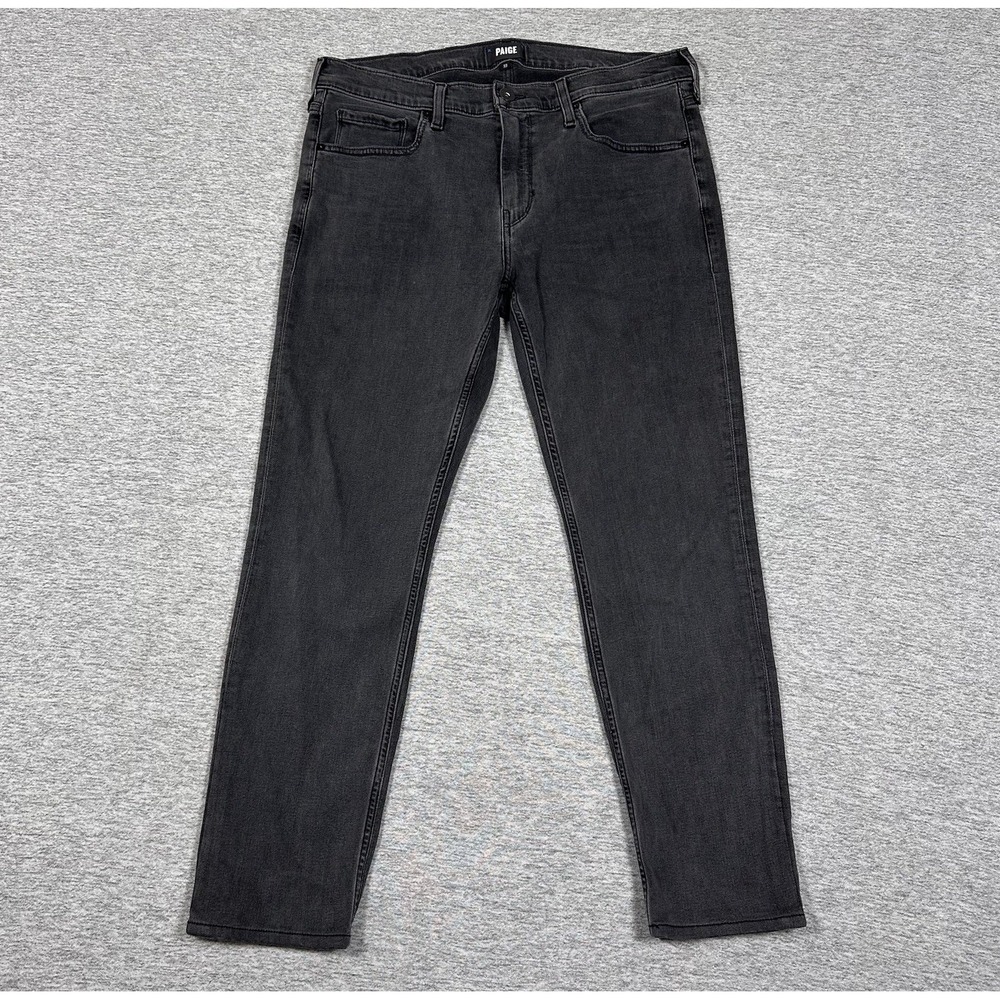 Paige Jeans Mens Size 33x27 Black Federal Rayon Blend Stretch Slim